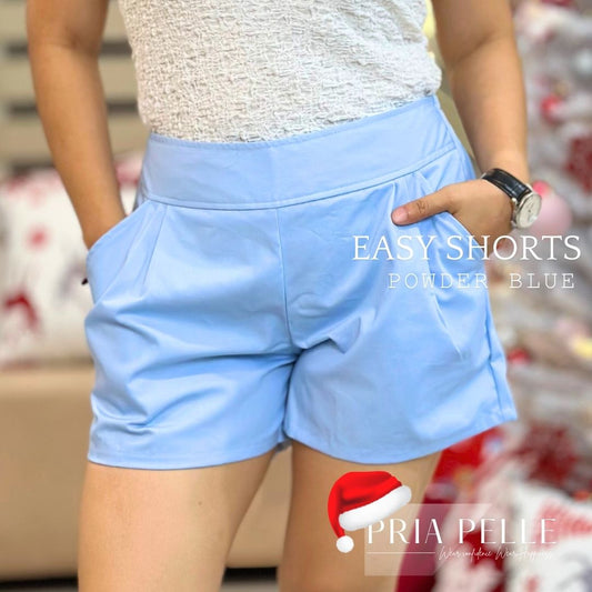 Pria Pelle Easy Women's Shorts - Linen Powder Blue (Non Stretch)